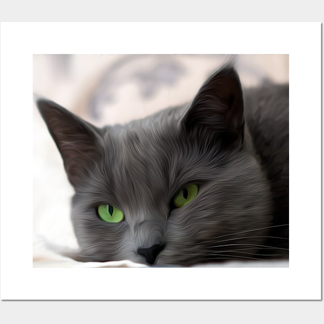 Sweet Gray Cat Wall Art by Sandra Keller